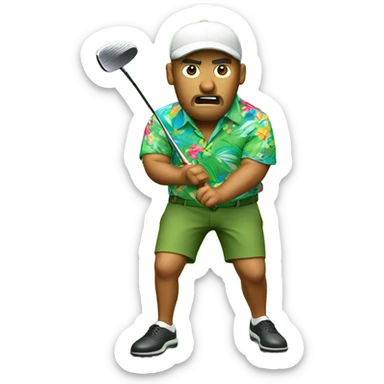 Mad golfer in Hawaii sticker