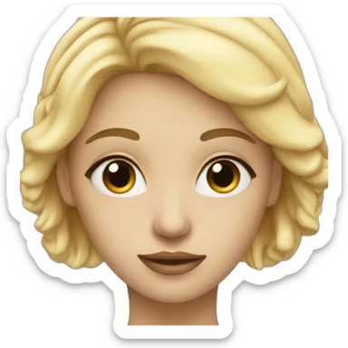 Petite femme blonde aux yeux bleus qui embrasse un homme noir sticker
