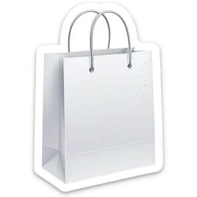 Minimalist shopping bag with soft modern lines, small sparkles, clean design for clothing store, simple elegant shopping icon sticker