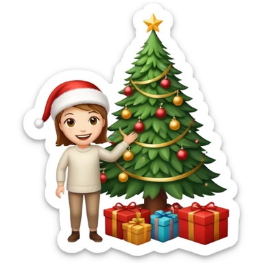 happy moment under the tree sticker