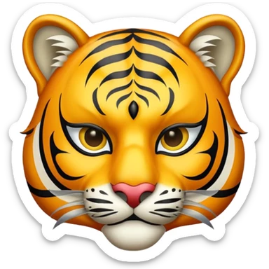 tiger with masquerade mask sticker