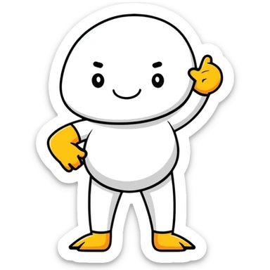 Number 1 as a cartoon character with arms and legs sticker