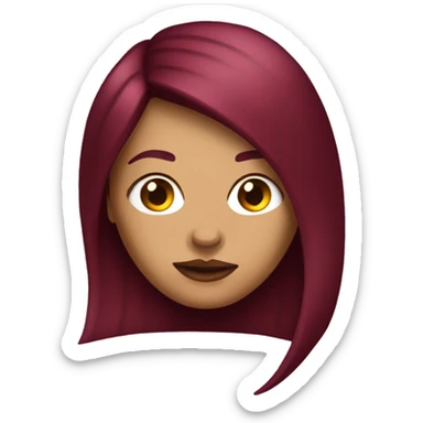 Tattooed woman with long straight burgundy hair sticker