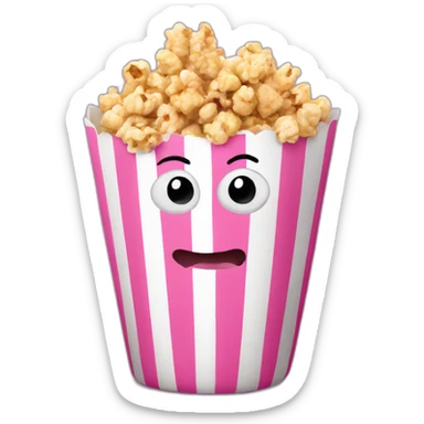 Pink pop corn sticker