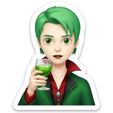 vampire Drink holders with  hat green hair  sticker