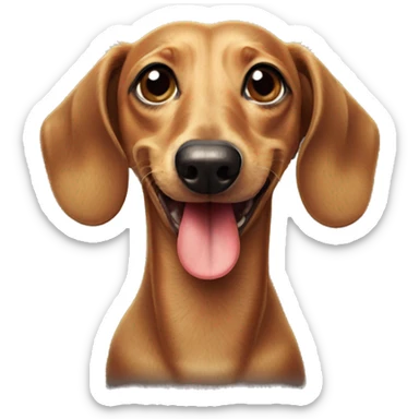 Senior derpy Dachshund with tongue out sticker