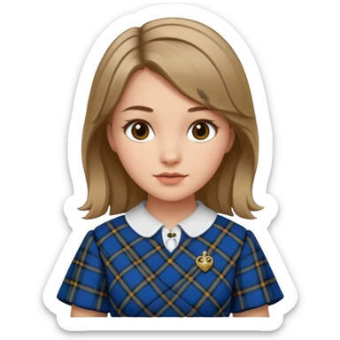 female with scottish attaire and dark blonde hair sticker