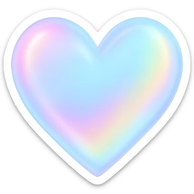 heart with a soft iridescent pastel gradient sticker