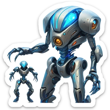 robot vs alien sticker