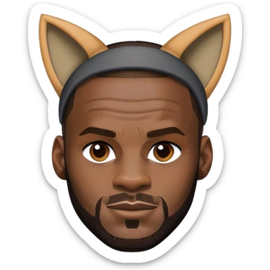 Lebron james wearing cat ears sticker