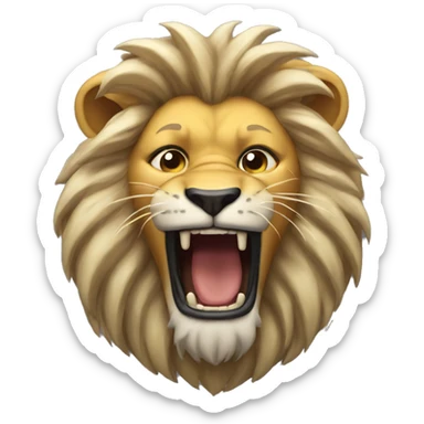 Emoji de un león llorando  sticker