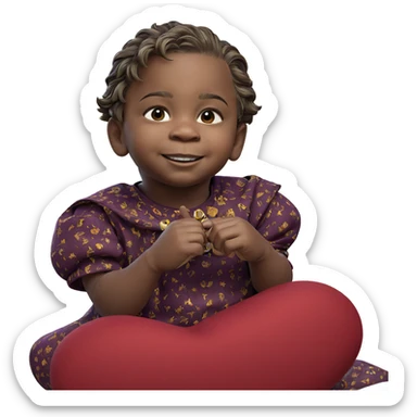 smiling boy with hair ornament sticker