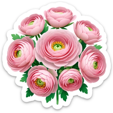 Bouquet of light pink ranunculus sticker