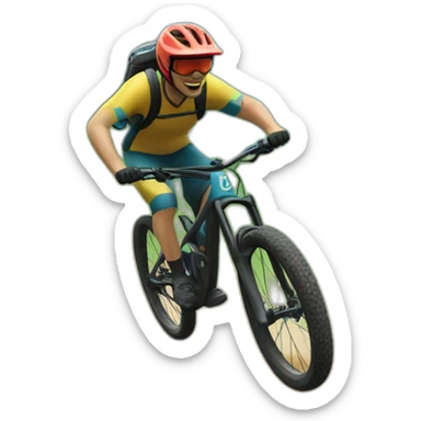 downhill mountain biking sticker