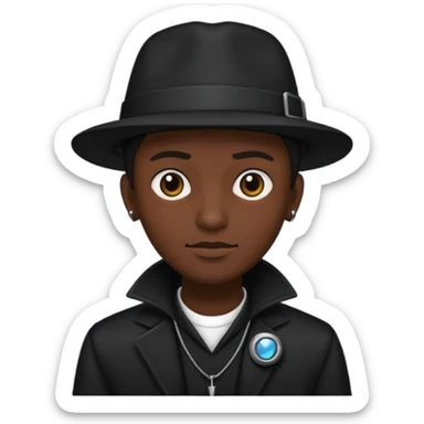 time traveler in black clothes sticker