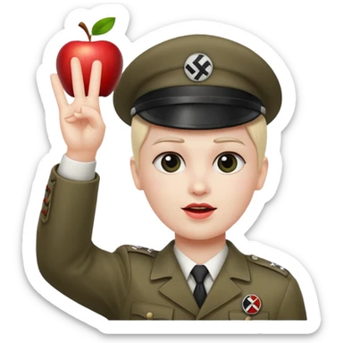 Apple person emoji doing a nazi salute sticker
