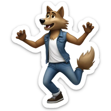 Wolf dancing nsync bye bye bye iconic move sticker