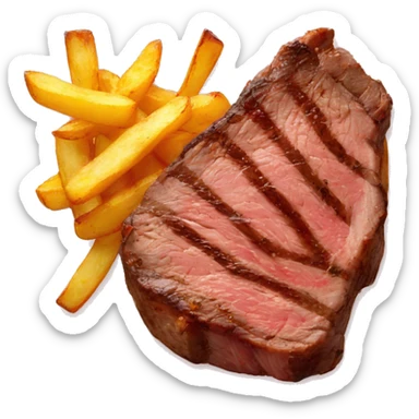Steak and fried potatoes  sticker