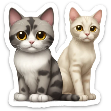 Scotish fold cat and color point cat sticker