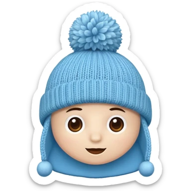 Hat with pompom light Blue sticker