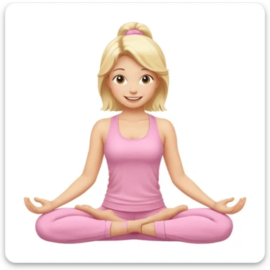 blonde yoga girl light pink clothes n sticker