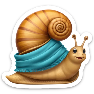 snail wearing scarf sliding sticker