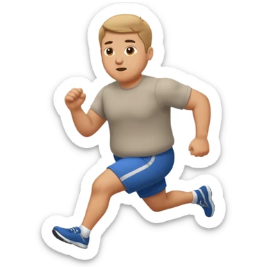 create a stocky man running towards me sticker