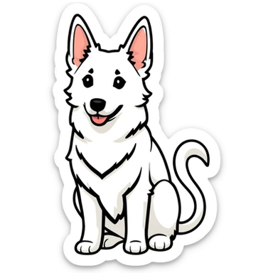 white Swiss Shepherd dog sticker