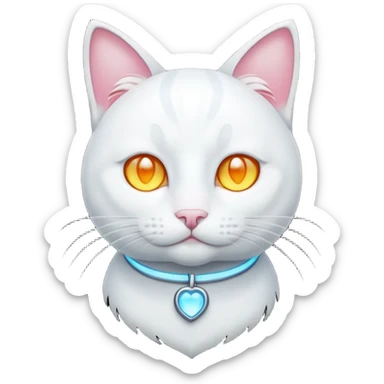 white cat luminous sticker