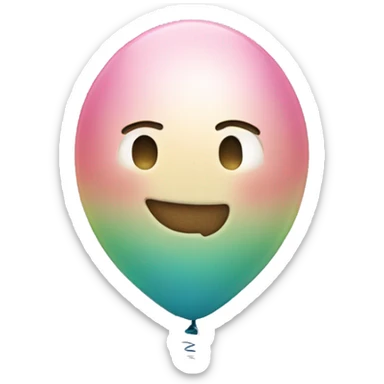 balloon in the shape of 1 sticker
