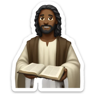 Black Jesus holding bible sticker