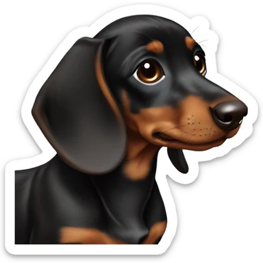 Black brown dachshund puppy  sticker