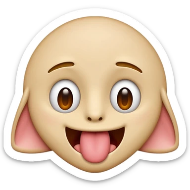 tongue out to the side of the mouth, lined emoji (not filled in, or colored). not too wide of eyes sticker