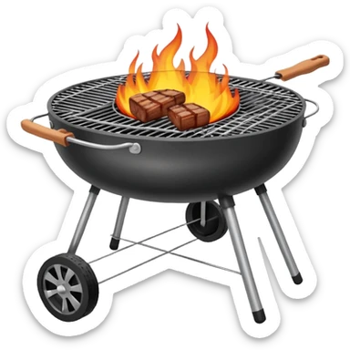 braai barbecue grill, simple colorful style, no text sticker