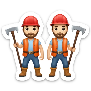 men with axes sticker
