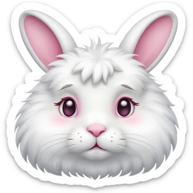 white rabbit with a sleepy expression sticker
