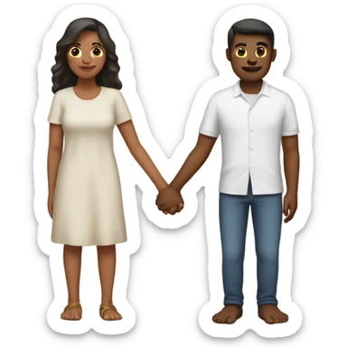 Holding hands with toes sticker