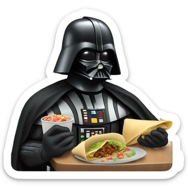 Darth Vader eating a burrito  sticker