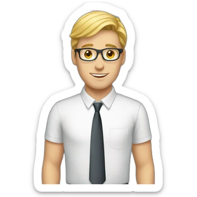 young white man as a PLC engineer sticker