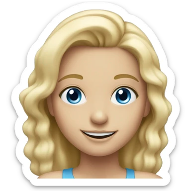 smiling blonde girl portrait blue eyes sticker