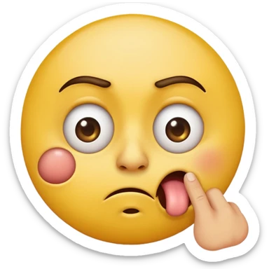 Create an regular circle emoji that is rolling his eyes and super gross make it yellow picking his nose too sticker