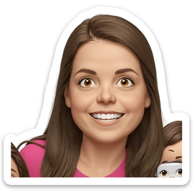 smiling girl with brown hair sticker