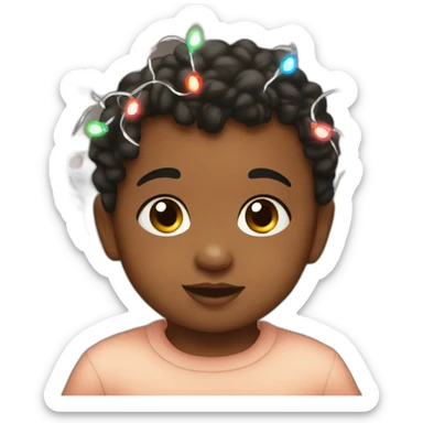 18 months baby with christmas lights sticker