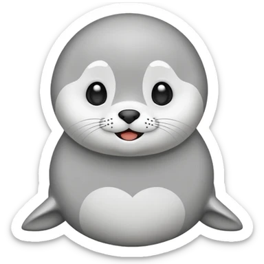 A cute chibi mascot seal character,
simple flat vector style,
black outline, white body,
forum emoji style,
minimal background, transparent background,
centered composition,
128x128 canvas,
no text, no watermark, sticker