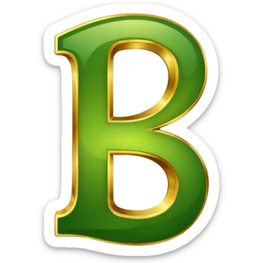 number four in golden and green shadows sticker