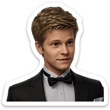 dapper boy in formal wear sticker