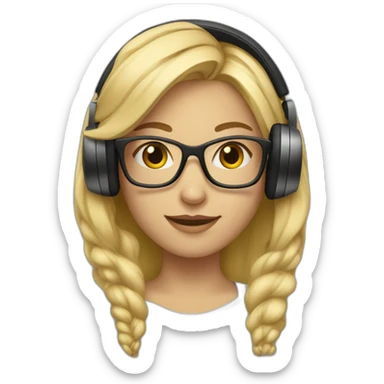 blonde-haired-girl-with-the-glasses-and-headphones sticker