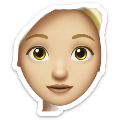 a girl with fair skin, blonde with long hair, green eyes sticker