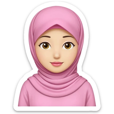 wanita hijab pink baju putih lagi cuci muka sticker