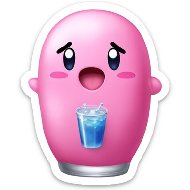 Cute Kirby soda sticker
